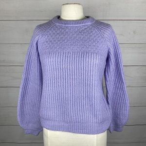 Anthropologie Bishop Sleeve Lilac Sweater S